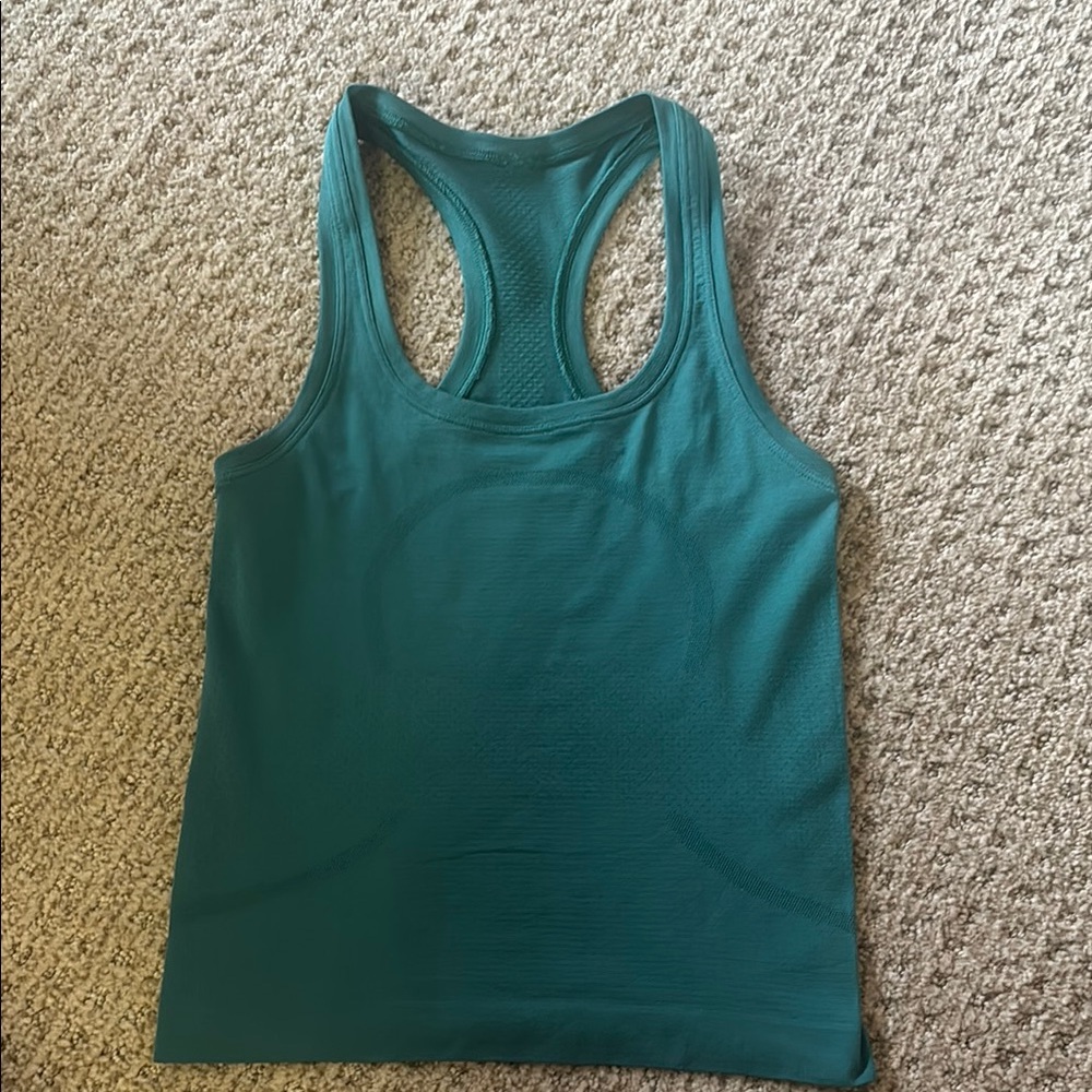 Lululemon Teal swiftly tank top  (race length)